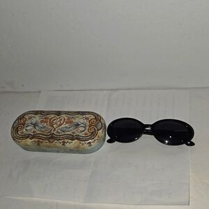 RARE VINTAGE BLACK SILVER FILIGREE BRIGHTON CASANOVA SUNGLASSES W/ CASE